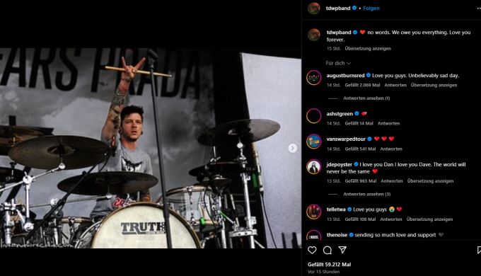«The Devil Wears Prada» trauern nach dem Flugzeugabsturz um ihren ehemaligen Drummer. Daniel Williams Flugzeugabsturz
