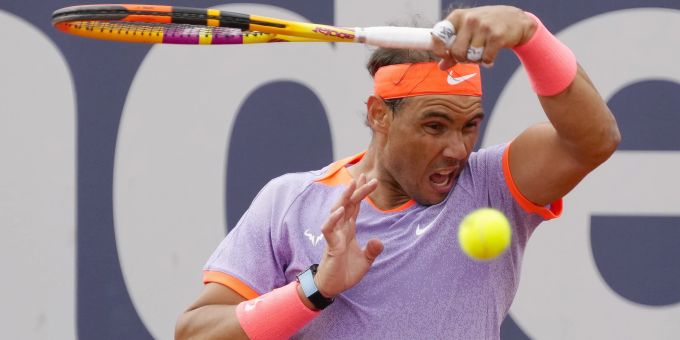 Rafael Nadal bei seinem Comeback in Barcelona. Rafael Nadal