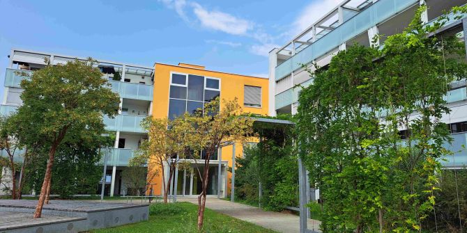Siedling Wohnblicks Bäume Hof