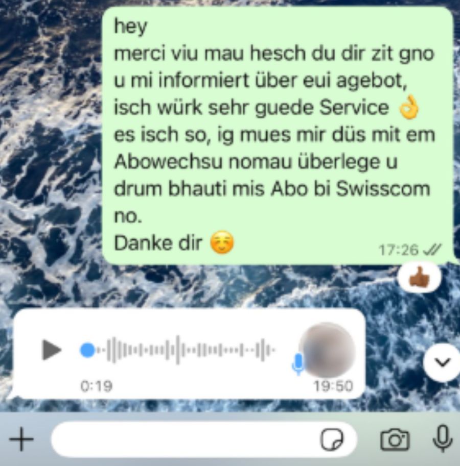 Ein Sprachmemo, das ihr der Verkäufer der Kundin nach der Absage schickte, empfand sie als «unprofessionell».