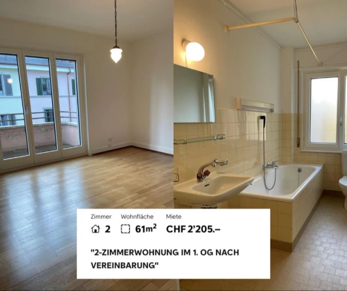 Die Eigentümerin rechtfertigt den Anstieg von fast 1000 Franken mit sanften Renovationen. zürich wohnung tsüri ch