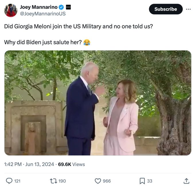 Die Geste von Joe Biden war für einige verwunderlich. Joe Biden