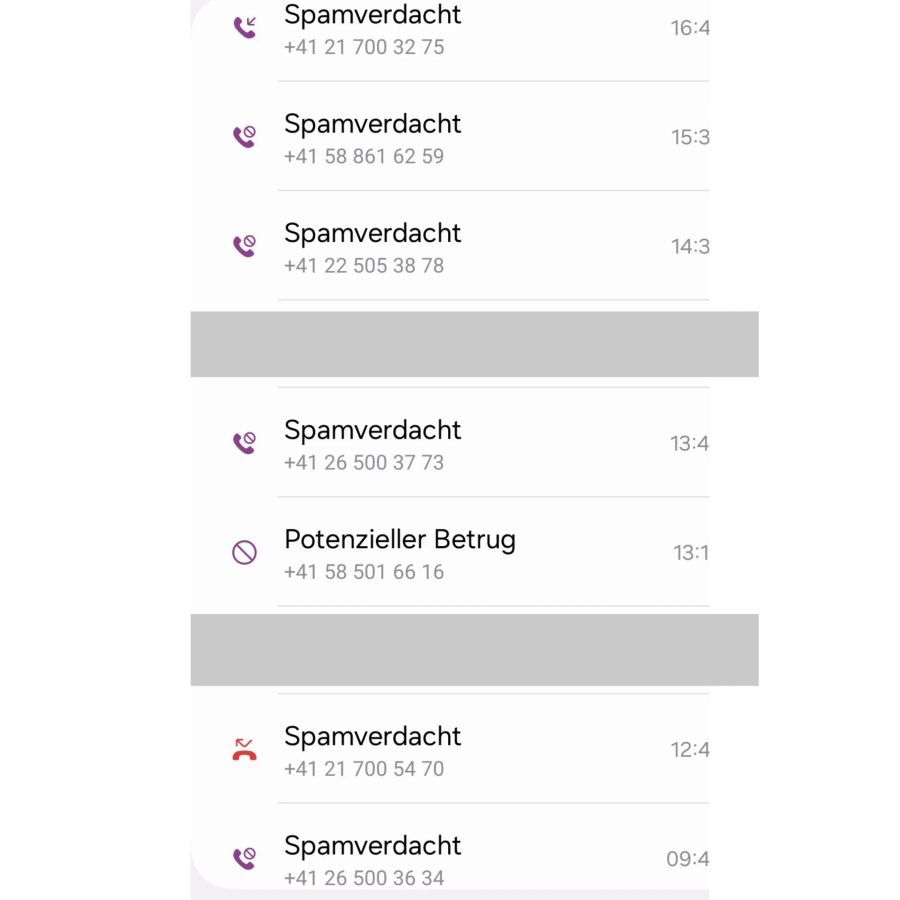 Elviras Anrufliste mit Spam-Nummern ist lang.