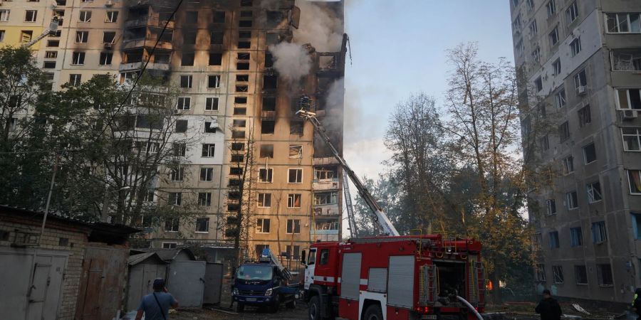 Die ostukrainische Stadt Charkiw in der Nähe der russischen Grenze ist immer wieder Ziel Moskauer Luftangriffe.