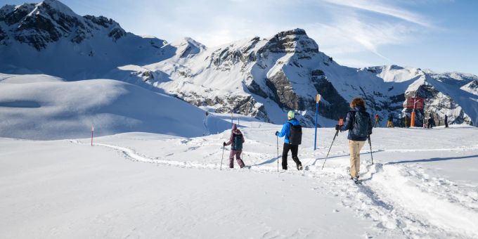 Ob flache Trails oder «Gratwanderung»: Sie haben die Wahl! Melchsee-Frutt, Schnessschuhe