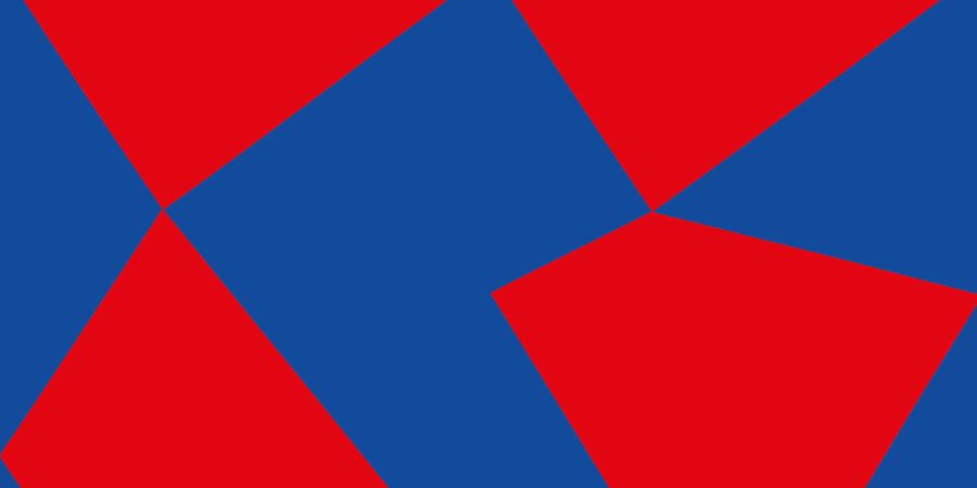 «rot und blau quantengleich» von Max Bill aus dem Jahr 1972 ist derzeit im m.a.x. Museo in Chiasso zu sehen.