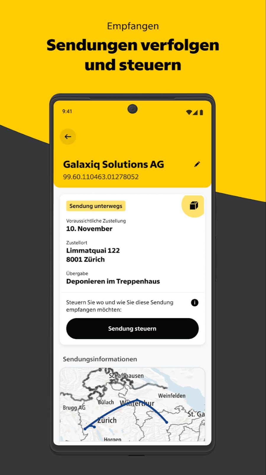 Mit dem Post Tracking können Kundinnen und Kunden den Standort ihres Päcklis in Echtzeit verfolgen.