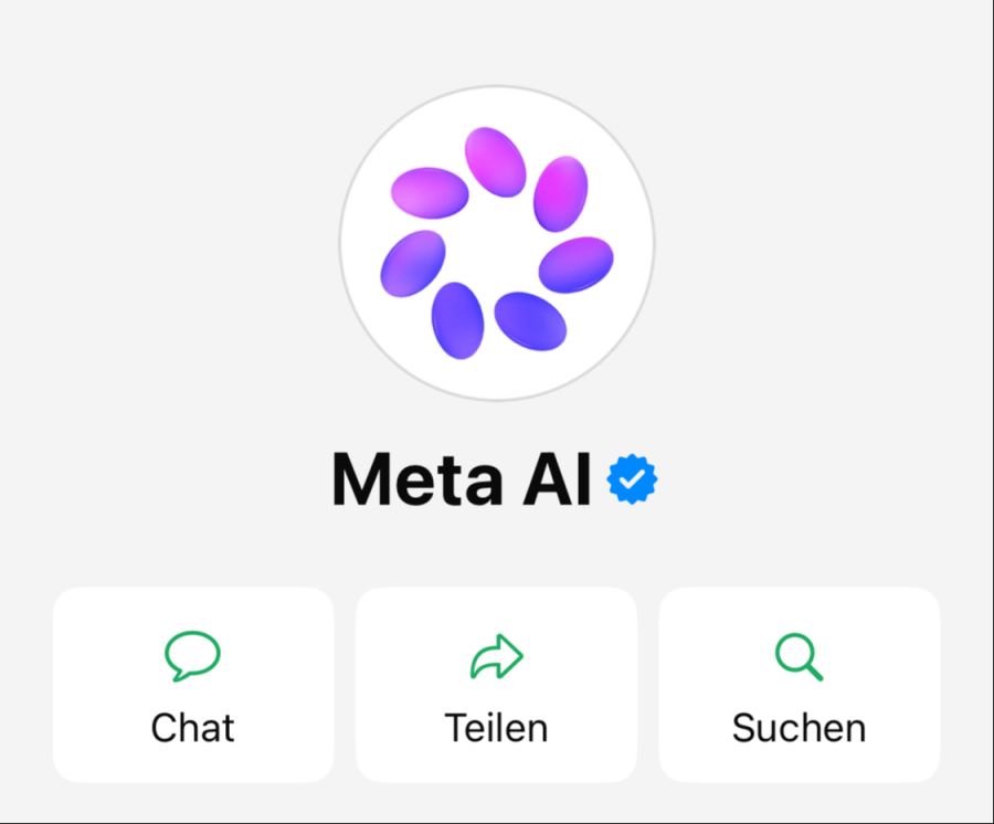 Das neue KI-Icon auf Whatsapp stellt keinen blauen Ring mehr dar, sondern einen lila Kranz.