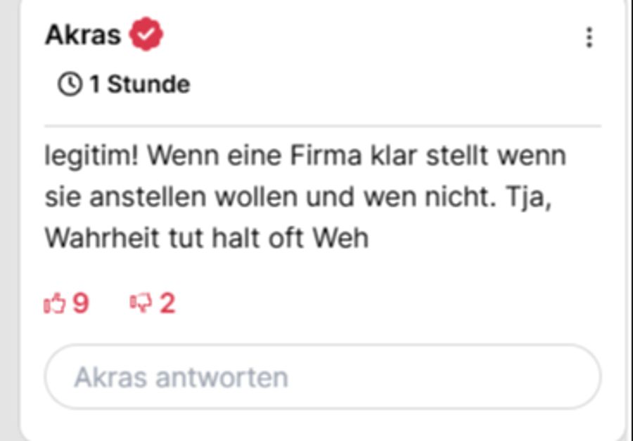 Dieser User findet das Inserat legtim.