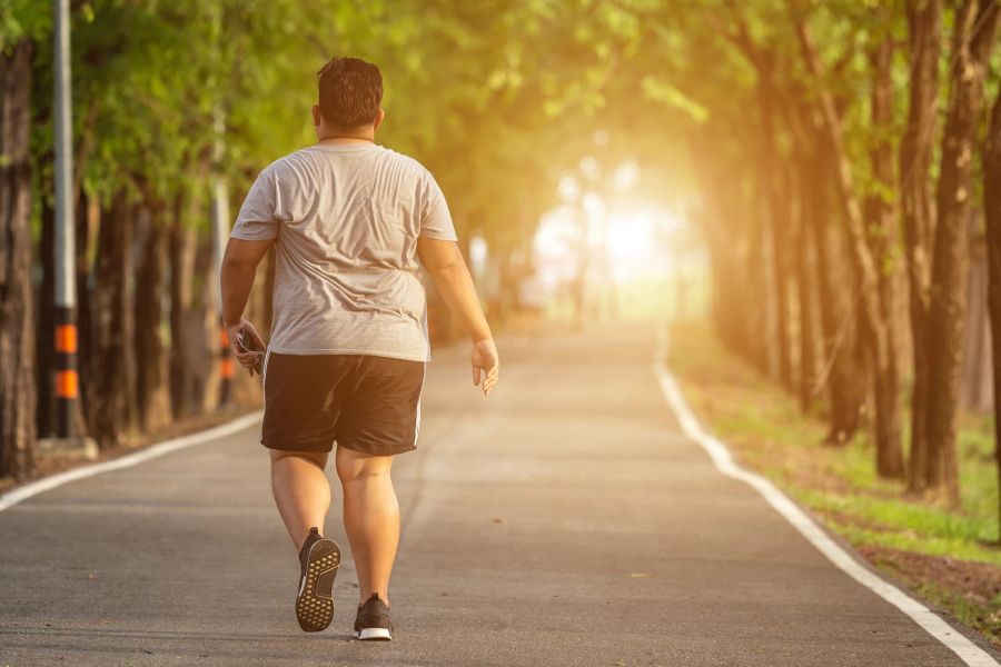 Sport, Übergewichtiger Mann, Laufen