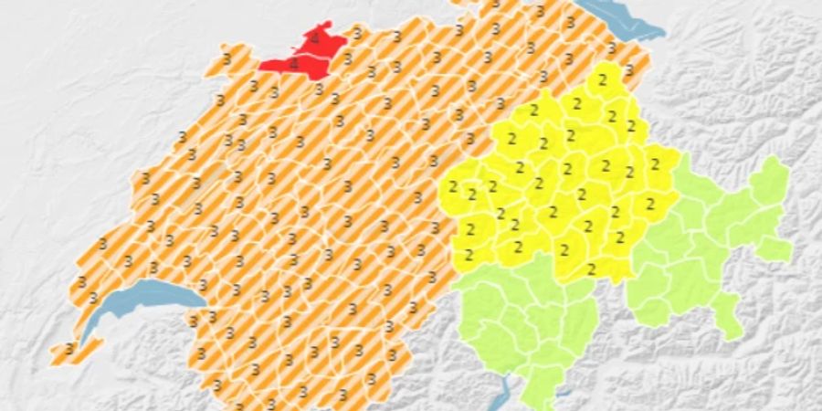 Praktisch in der ganzen westlichen Hälfte der Schweiz werden heftige Gewitter erwartet.