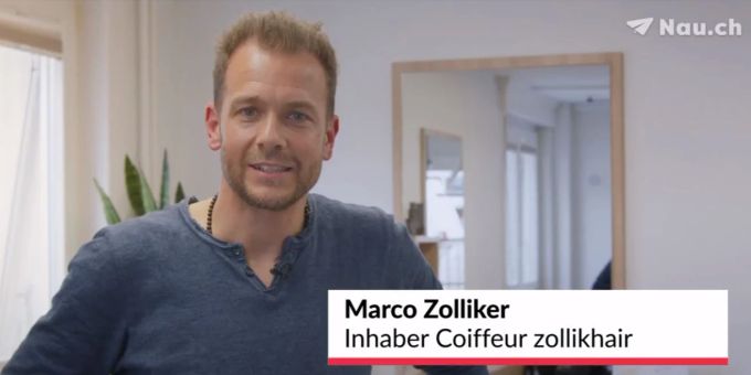 Machen Sie es wie Marco Zolliker - Inhaber Coiffeur zollikhair - und geben Sie dank einer KMU-Partnerschaft auf Nau.ch Ihrem Unternehmen mehr Visibilität. Mann bei Interview