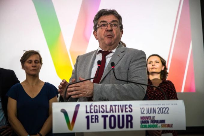 Der französischer Linkspolitiker Jean-Luc Mélenchon. Frankreich