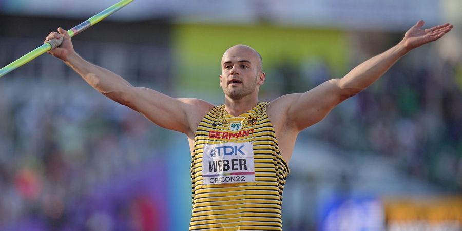 Speerwerfer Julian Weber verpasste eine WM-Medaille.