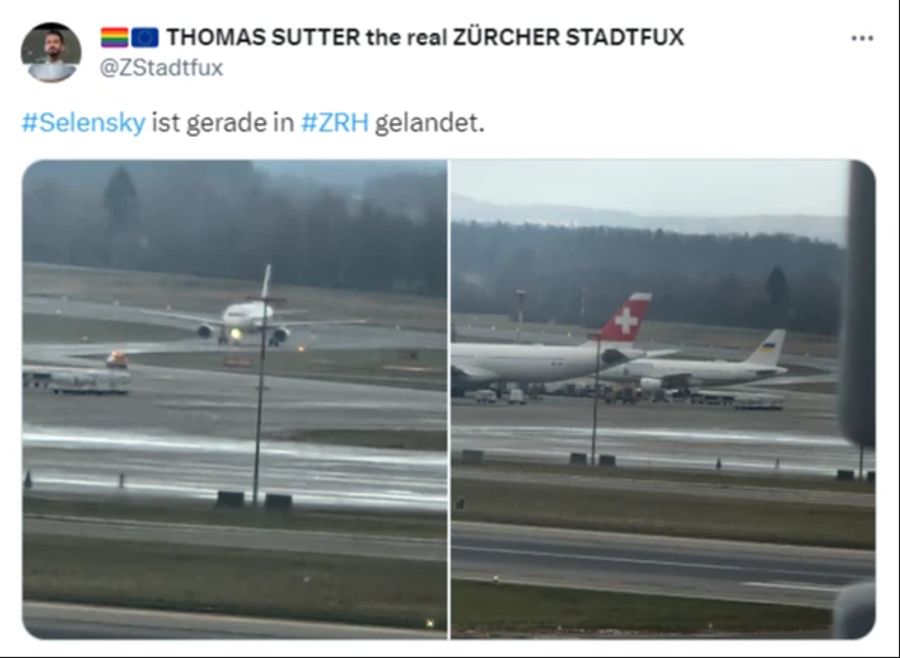 Selenskyj Maschine Flughafen Zürich