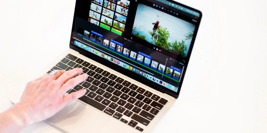 Ein Apple MacBook Air Computer wird bei der World Wide Developer Conference von Apple vorgestellt.