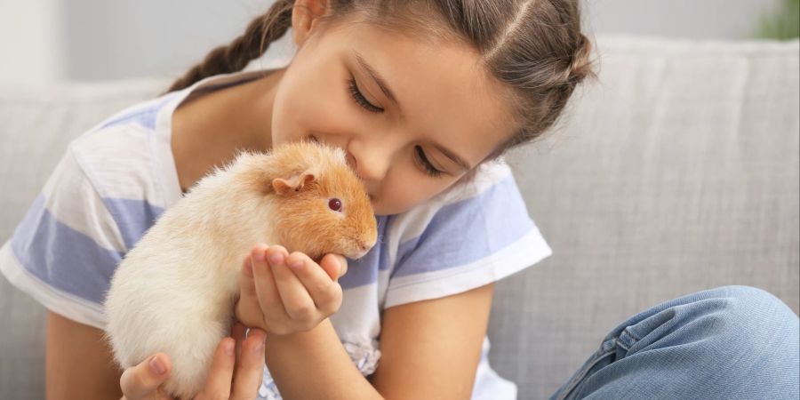 Mädchen mit Meerschweinchen