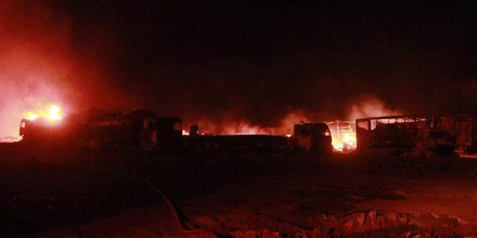 Das Flammeninferno in Qala. afghanistan explosion