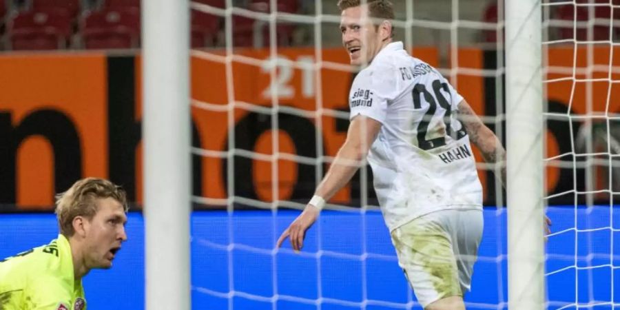 Augsburger Matchwinner gegen Mainz: André Hahn. Foto: Stefan Puchner/dpa