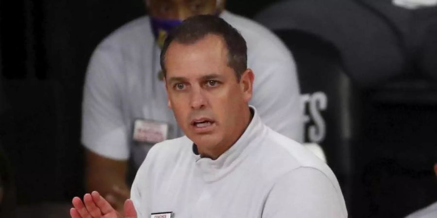 Ist nach seinen eigenen Worten ein grosser Fan des Spiels von Dennis Schröder: Frank Vogel, Coach der Los Angeles Lakers. Foto: Kim Klement/Pool USA Today Sports/AP/dpa