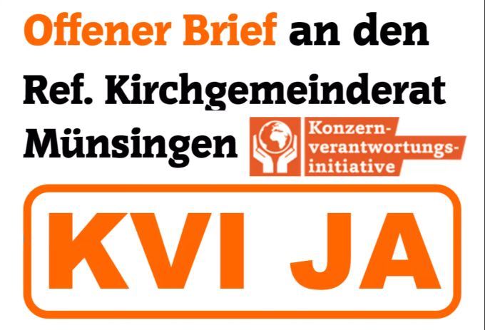 Der Umschlag des offenen Briefes KVI Kirche Münsingen