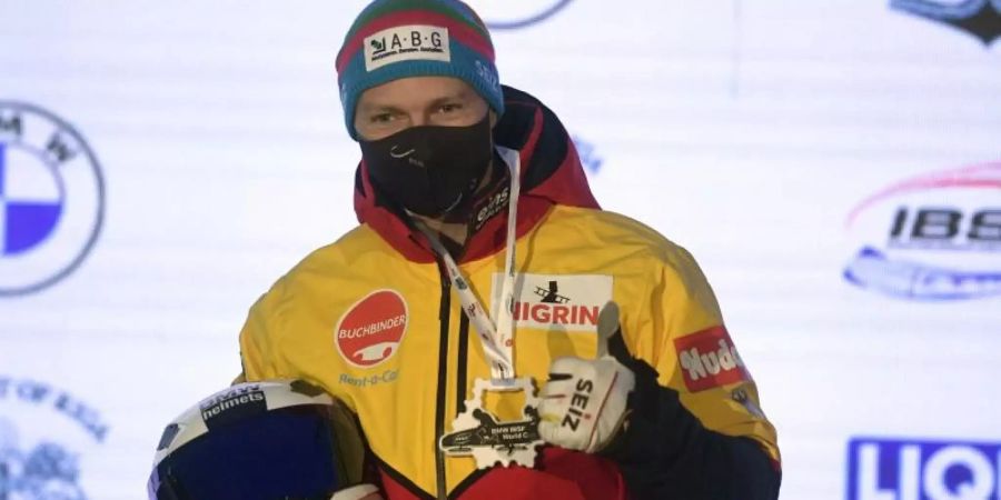 Gewann auch das zweite Rennen in Sigulda: Francesco Friedrich. Foto: Roman Koksarov/AP/dpa