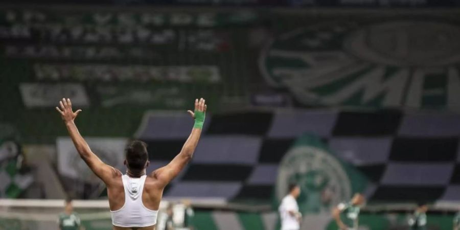 Torschütze Gabriel Menino von Palmeiras São Paulo hat allen Grund zur Freude. Foto: Lucas Figueiredo/Archiv/CBF/dpa