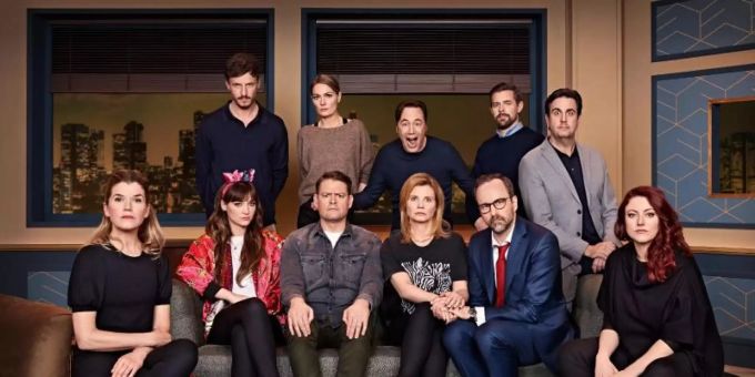 Comedians unter sich - auch Bastian Pastwka (hinten, r) ist dabei. Foto: Amazon Prime/dpa Comedians unter sich - auch Bastian Pastwka (hinten, r) ist dabei. Foto: Amazon Prime/dpa