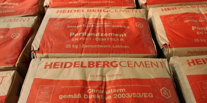 Zement des Baustoffkonzerns HeidelbergCement. Heidelbergcement