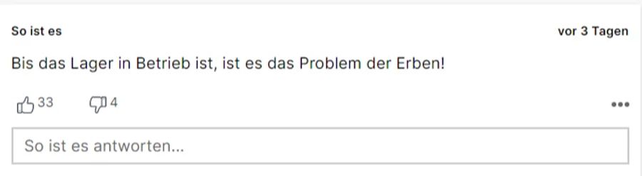 Klappt alles nach Plan, geht das Endlager 2050 in Betrieb: Es dauert also noch ein Weilchen.