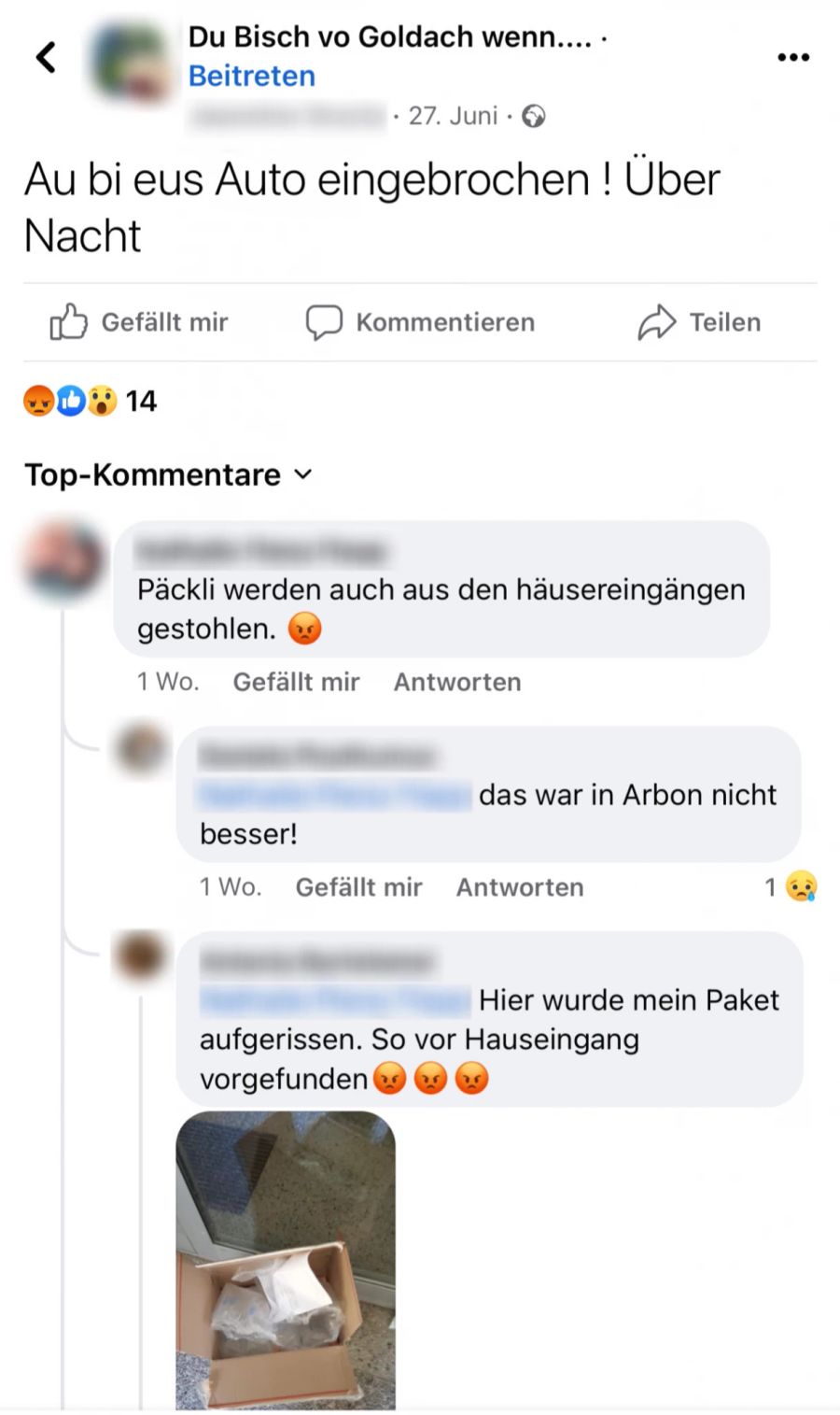 In der Region St.Gallen kam es zuletzt zu mehreren Auto-Diebstählen. Auf Facebook berichten einige User davon.