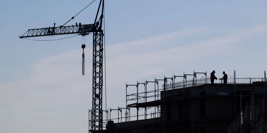 Eine Baustelle in Hannover. Die deutsche Wirtschaft tritt auf der Stelle.