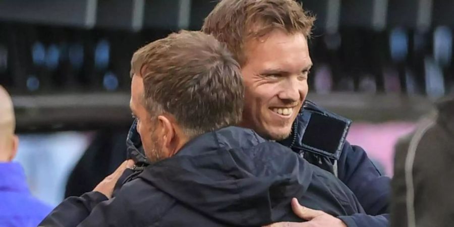 Julian Nagelsmann (r) folgt beim FC Bayern auf Hansi Flick. Foto: Jan Woitas/dpa-Zentralbild/dpa