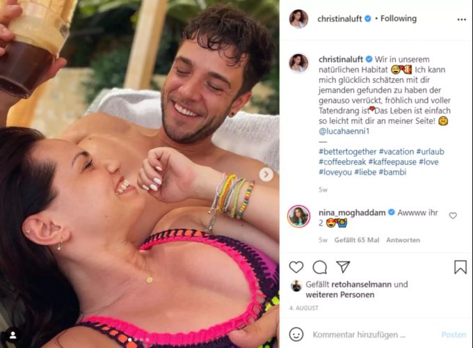 Christina Luft und Luca Hänni gehen seit Monaten zusammen durchs Leben. Christina Luft Luca Hänni