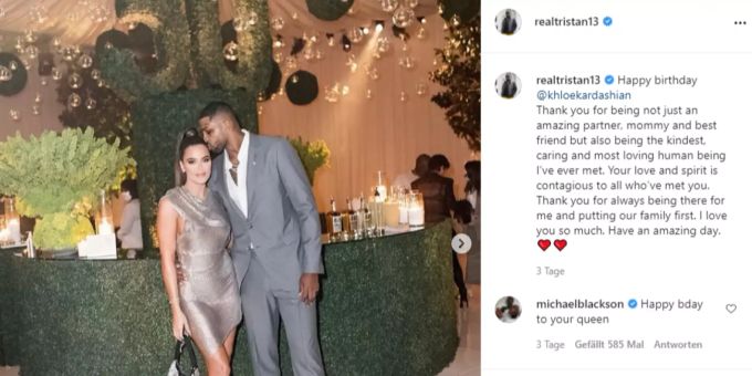 Khloé Kardashian erhielt von ihrem Ex Tristan Thompson eine Liebeserklärung. khloé kardashian