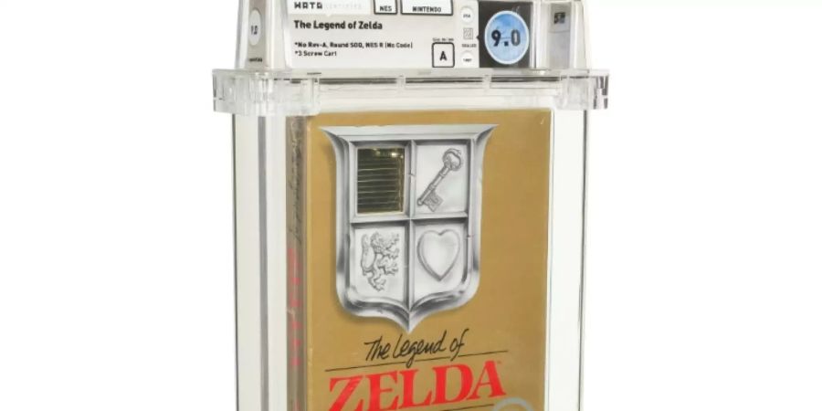 The «Legend of Zelda» cartridge, dated to 1987, is still in its original packaging