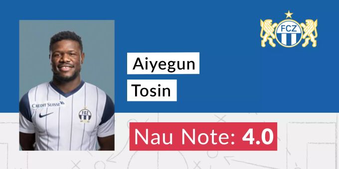 Die Nau.ch-Note für Aiyegun Tosin vom FC Zürich. FC Zürich