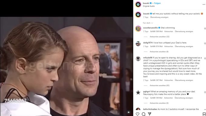 Tallulah Willis teilt ihre Autismus Diagnose auf Instagram. Tallulah Willis Autismus Diagnose