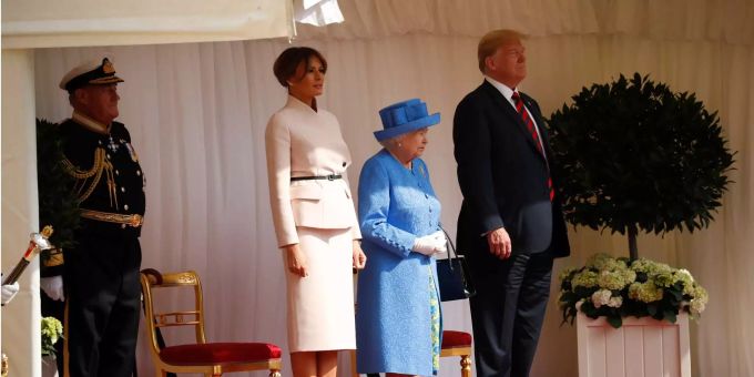 Melania und Donald Trump beim Besuch der Queen. Queen Trump