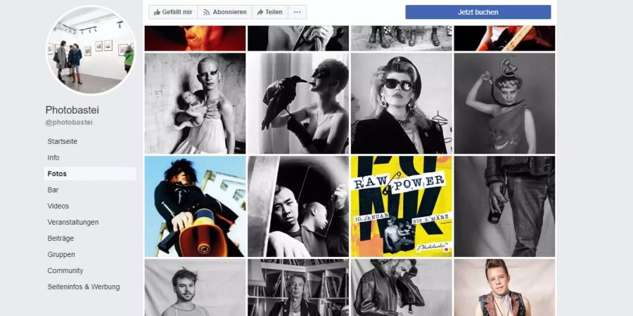 Screenshot aus der Facebook-Seite der Photobastei Zürich.