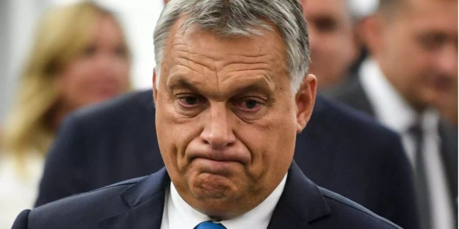 Der ungarische Ministerpräsident Viktor Orban bei der Plenarssitzung 2018 im Europäischen Parlament in Strassburg (F).