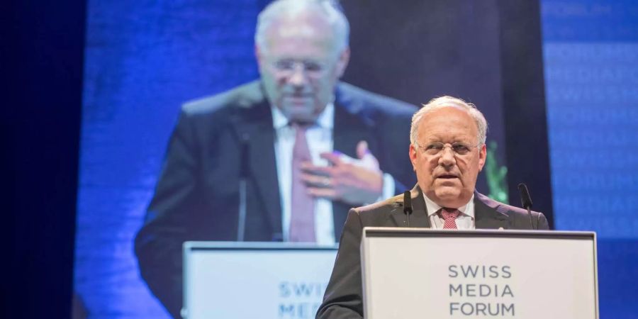 Bundesrat Johann Schneider-Ammann bei seiner Rede anlässlich des Swiss Media Forum vom Donnerstag, 27. September 2018 im KKL in Luzern.