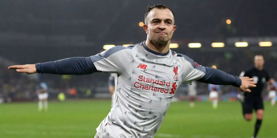 Xherdan Shaqiri jubelt nach seinem Tor gegen Burnley.