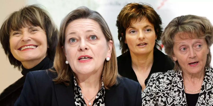 Micheline Calmy-Rey, Heidi Z'graggen, Ruth Metzler und Eveline Widmer-Schlumpf (v.l.) haben – vielleicht schon bald alle – etwas gemeinsam.