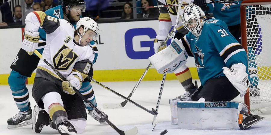 In Bedrängnis: Die Vegas Golden Knights führen in der Serie gegen die Sharks mit 2:1.