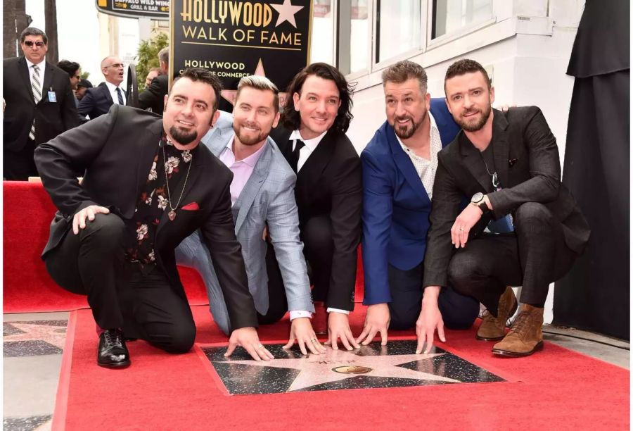 Nach 16 Jahren wiedervereint: Chris Kirkpatrick, Lance Bass, JC Chasez, Joey Fatone und Justin Timberlake (v.l.).