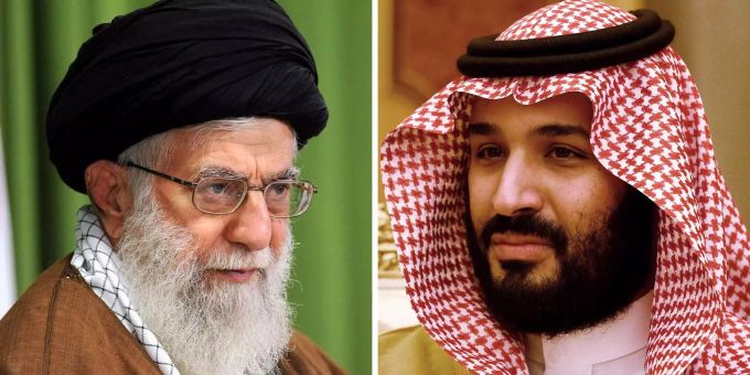 Ajatollah Ali Chamenei (l.) wurde von Mohammed bin Salman (r.) als «den neuen Hitler» bezeichnet. Ajatollah Ali Chamenei (l.) wurde von Mohammed bin Salman (r.) als «den neuen Hitler» bezeichnet.