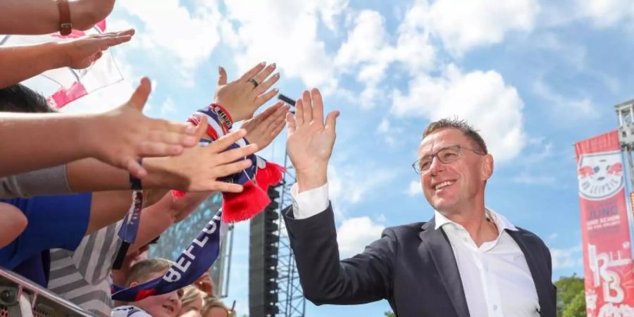 Ralf Rangnick soll in Leipzig vor den Fans geehrt werden. Foto: Jan Woitas/ZB/dpa/Archiv
