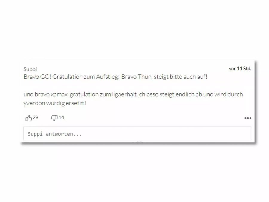 Dieser Leser teilt seine Einschätzung zur Challenge-League-Saison.