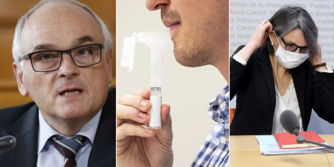 Der Kanton Bern und sein Gesundheitsvorsteher Pierre-Alain Schnegg (SVP) kritisieren das Bundesamt für Gesundheit und dessen Direktorin Anne Lévy scharf. Bern Coronavirus Spucktest BAG